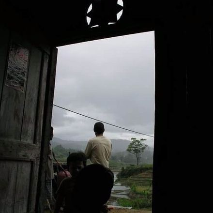 Pasi and Huta Galung,an area of North Sumatra. We are looking out the door of one of the family homes. Pasi is the village where Farida was born.