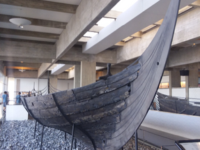 At the Viking museum in Roskilde. Here is one of the few ancient Viking ships that were found and salvaged then brought to this museum. You can read more about Danmark on the SCANDINAVIA PAGE. .
