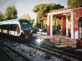 At the station for the Pompeii ruins.