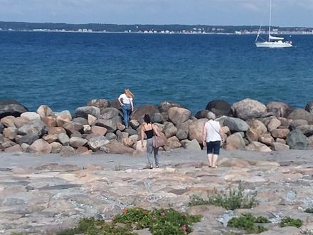 People watching and boat watching at Øresund Sund.