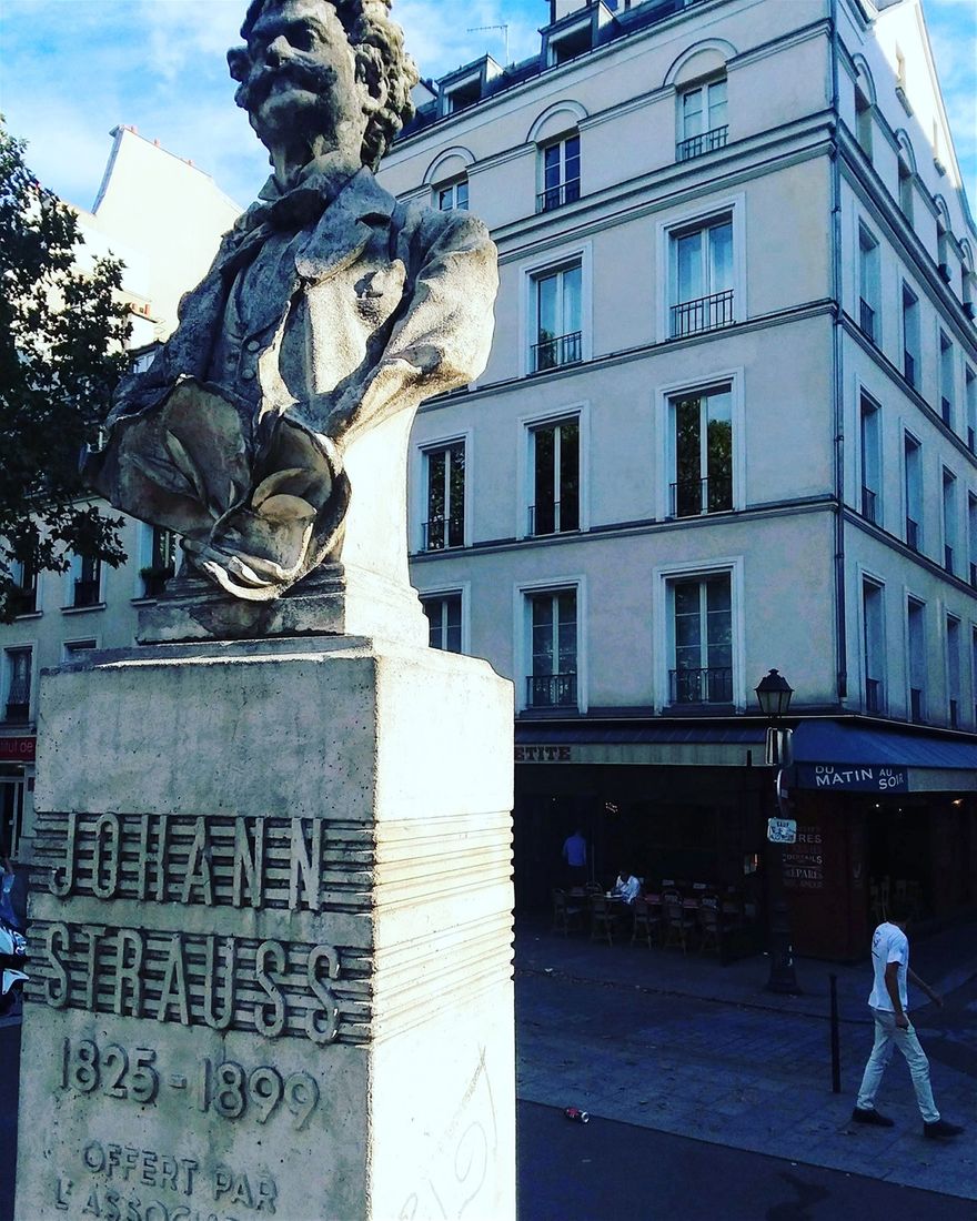 Walking around Paris is wonderful because you can find treasures like this in so many neighborhoods. I discovered this statue of Strauss while waiting for Fanny Bag Couriers to open so I can pick up the large suitcase I left there while traveling in Scandinavia. This statue is in a small plaza on Boulevard Saint-Martin about 1/4 mile east of Fanny Bag Couriers.