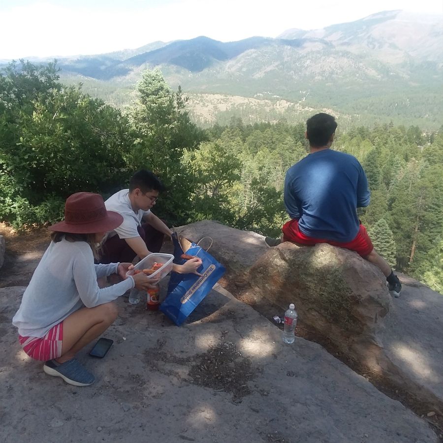 Family picnic in the Jemez Mountains half way between Valles Caldera and Jemez Springs.