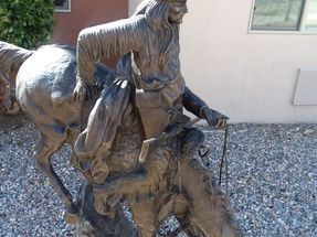 Hotel Don Fernando de Taos has several sculptures on its 6 acre property and this is one of the sculptures.