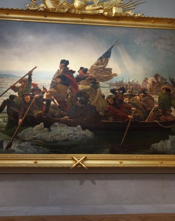Here is another photo that I took in a museum. This is George Washington Crossing the Delaware River. When we were in NYC, this painting was being displayed at the MET..