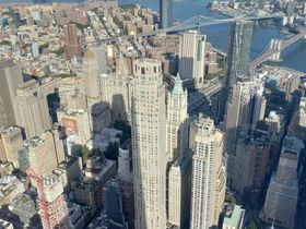 And this photo was taken from the TOP of the One World Trade Center building which is presently the tallest building in the western hemisphere although there is another taller and thinner building being constructed in Manhatten.