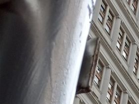 Built in 1766 with a Late Georgian Church architecture, this is Saint Pauls' Chapel from the sidewalk. It is the oldest surviving church building in Manhatten and it is known as 