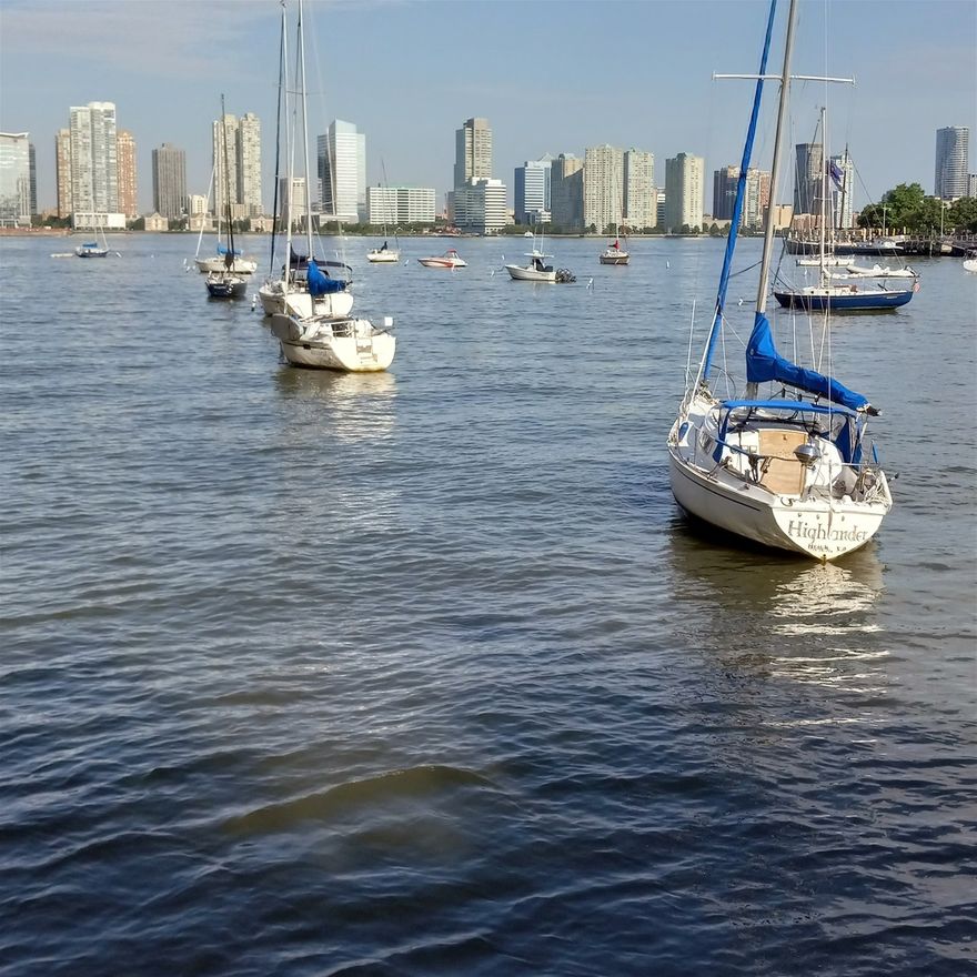 After leaving the One World Trade Center area in Lower Manhatten, I walked up Hudson River Park Walkway. I came to this area which is at Pier 25 and Pier 26. Jersey City is on the opposite side of the Hudson River. Continuing to walk up this paved, well maintained Park walkway, I was able to reach the Jane Hotel where we stayed for two nights.